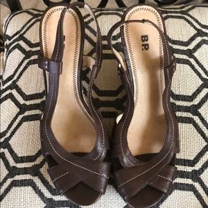 Nordstrom BP Slingback Brown Strap Cork Wedge 8.5M